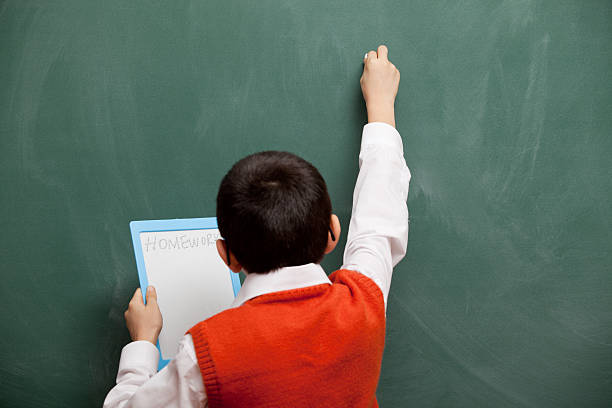istock Cute little boy learning alpahebet 182033676