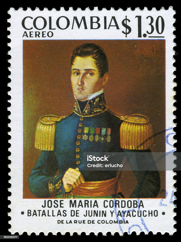 José maría Córdoba sello postal, Colombia - Foto de stock de Simón Bolívar libre de derechos