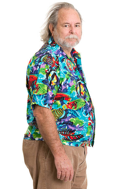 istock Senior Man In Tropical Shirt 182035827