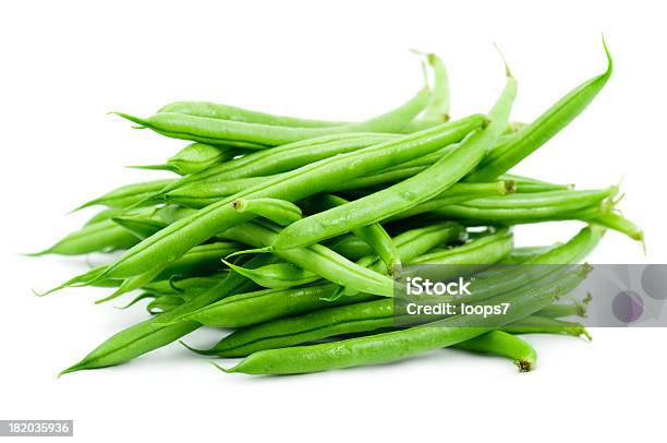 Fresh Beans Stock Photo - Download Image Now - Green Bean, White Background, Cut Out