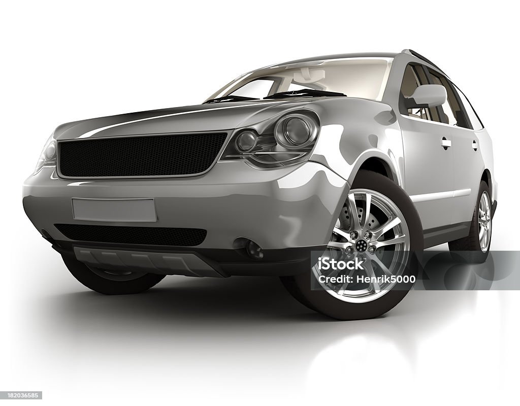 SUV Car in studio - isolated on white "Brandless, generic SUV car in studio - isolated on white" Sports Utility Vehicle Stock Photo