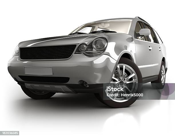 Suv Car In Studio Isolated On White Stock Photo - Download Image Now - Sports Utility Vehicle, Generic - Description, White Background