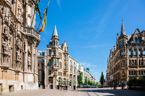 Brussels, Belgium - July 2019: People on Grand Place square in center of Brussels