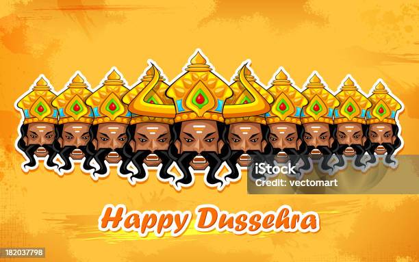 Счастливый Dussehra — стоковая векторная графика и другие изображения на тему Dussehra - Dussehra, Navratri, Ravana