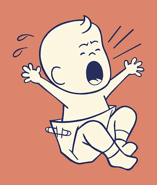 Vector illustration of Screaming Baby