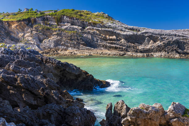istock Azure Atlantic Ocean waters surrounded by cliffs. Llanes, Asturias, Spain. 1820420983