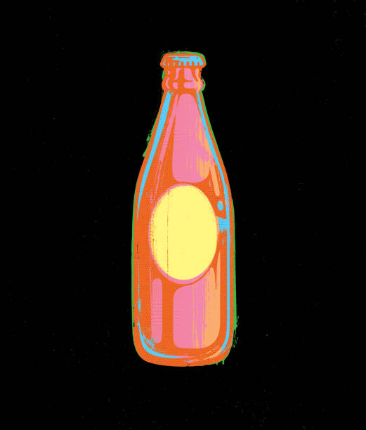 butelka, pop art - water bottle purified water water drink stock illustrations