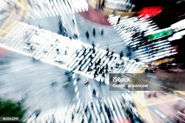 Shibuya Crossing Stock Photo - Download Image Now - Black Color, Blurred Motion, Business