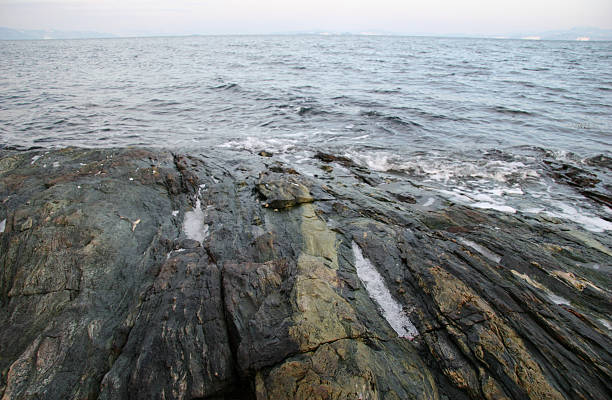 Rocks at the shore stock photo