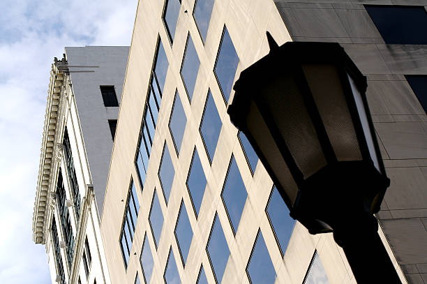 istock Lamp in front of business building 182042995