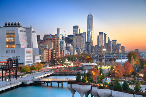 istock Lower Manhattan Skyline at Dusk in Autumn 1820430827