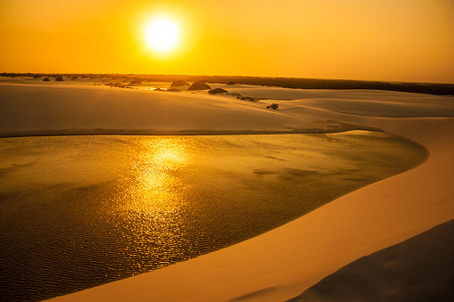 The Lençóis Maranhenses National Park is a Brazilian conservation unit for integral nature protection located in the northeast region of the state of Maranhão. The park's territory, with an area of ​​156,584 ha, is distributed across the municipalities of Barreirinhas, Primeira Cruz and Santo Amaro do Maranhão.[1] The park was created with the main purpose of 
