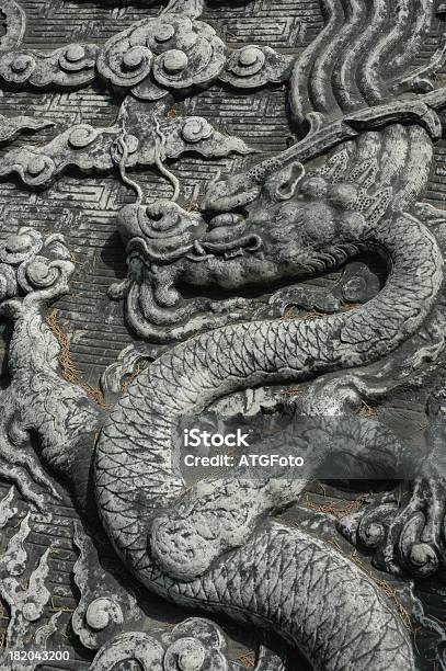 Tomb Stone With Chinese Dragon Stock Photo - Download Image Now - Architectural Feature, Architectural Stele, Art