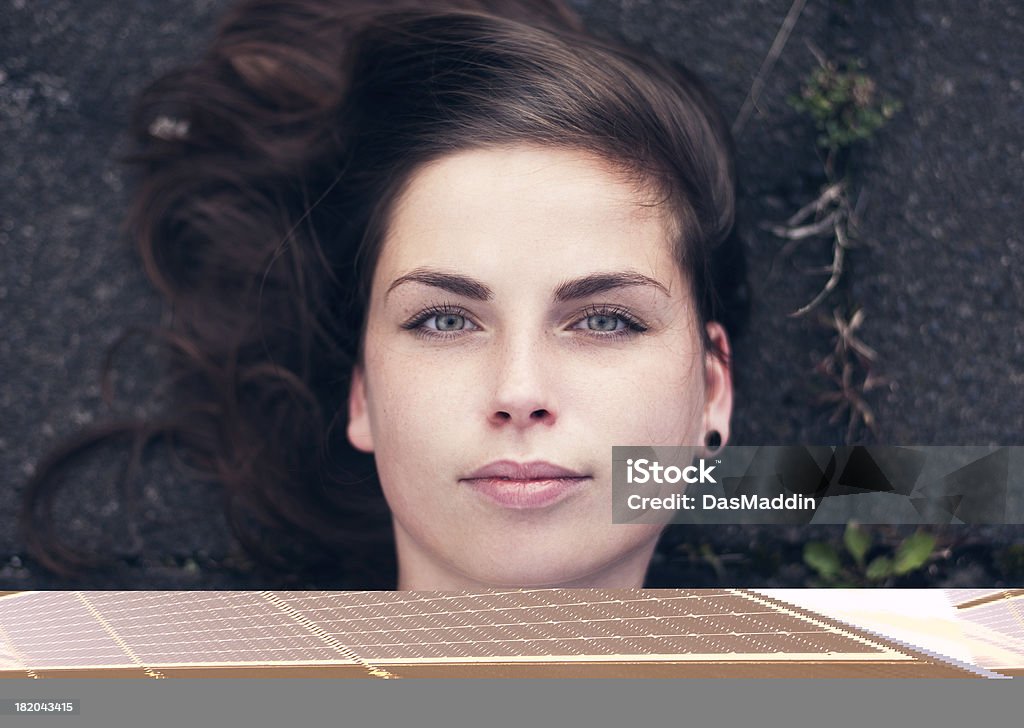 Solarpanel mit blauem Himmel - Lizenzfrei Blau Stock-Foto