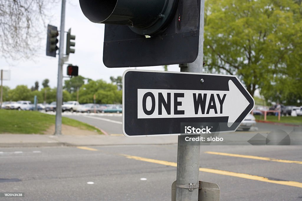 One Way Horizon One Way street sign.I like my image number: 1555556. Missed by one. Acute Angle Stock Photo