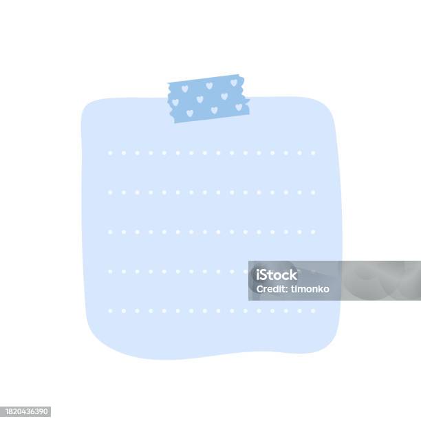 Post Note Catd Blue Note Paper Post With Heart Type Love Romantic Sticker On Wall ...