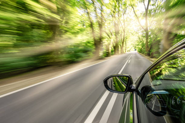 istock A car is driving on the highway, the environment is blurred 1820441346