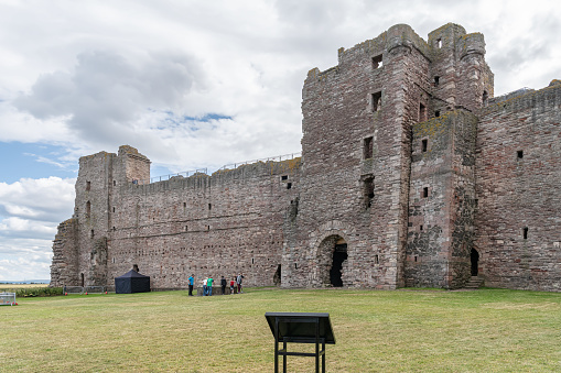The remains of the entrance of Tantallon Castle from inside the court yard, North Berwick, East Lothian, Scotland