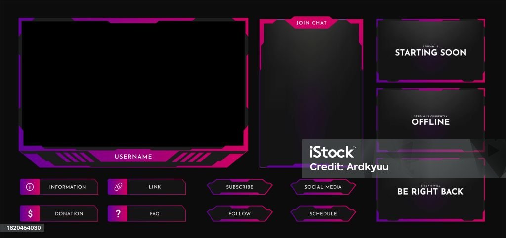 Imagestream Panel Stream Overlay Panel Design Template Futuristic Digital Streaming ...