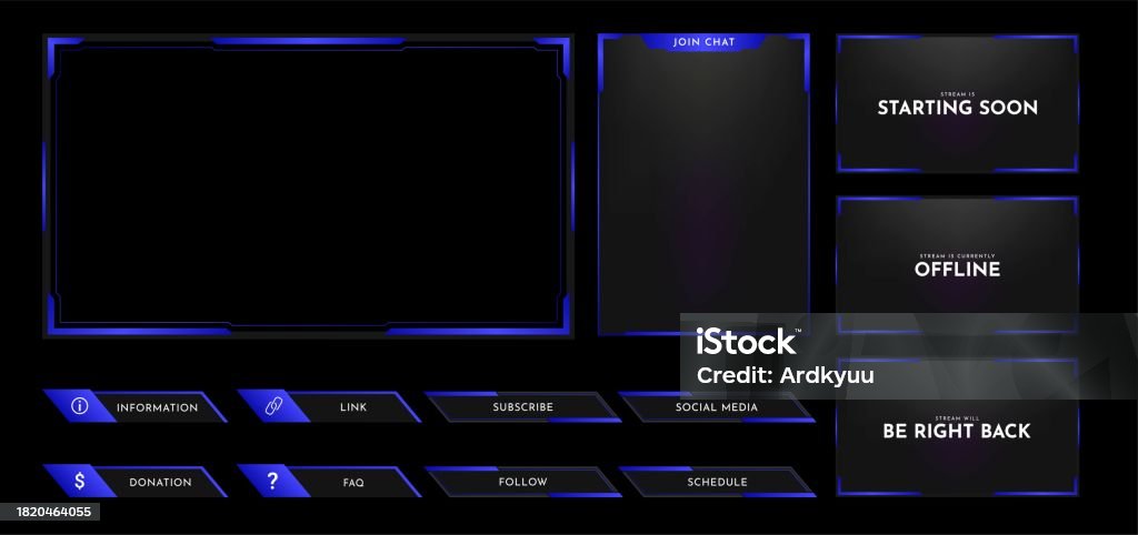 Stream Overlay Panel Design Template Futuristic Digital Streaming ...