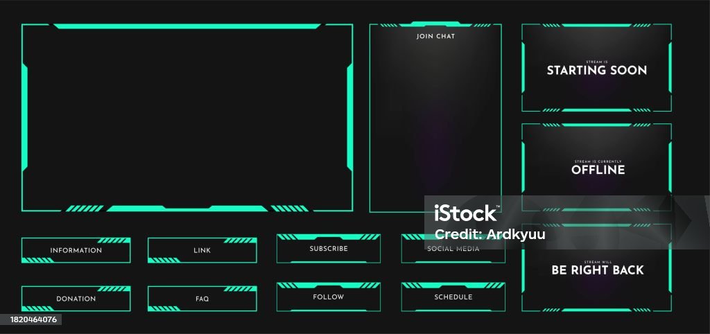 Live Stream Overlay Panel Design Template Futuristic Digital Streaming ...