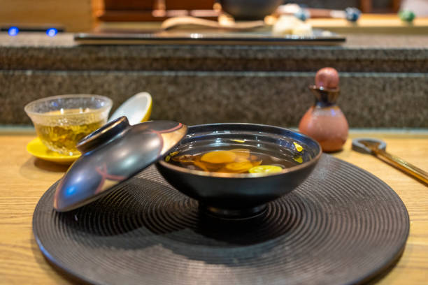 Fungus soup, which is delicious Japanese cuisine.