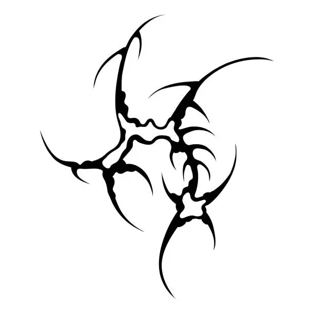 Vector illustration of Cyber sigilism design. Neo tribal gothic style tattoo.