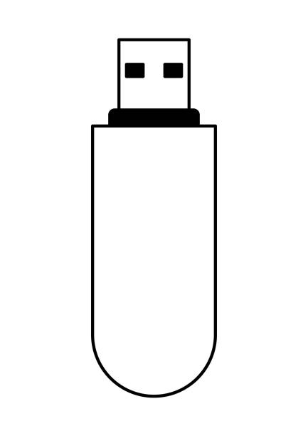 ilustracja dysku flash. sprzęt komputerowy i urządzenie robocze. - usb flash drive obrazy stock illustrations