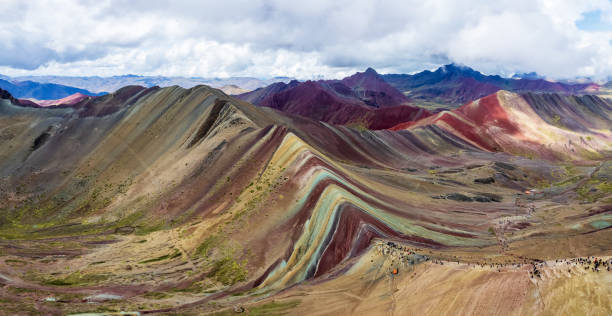 istock Drone panorama view of Vinicunca in Cusco, Peru with an elevation of over 17,000 ft. 1820490935