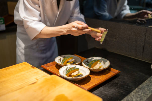 istock Chef is making Japanese Omakase in the restaurant 1820494819