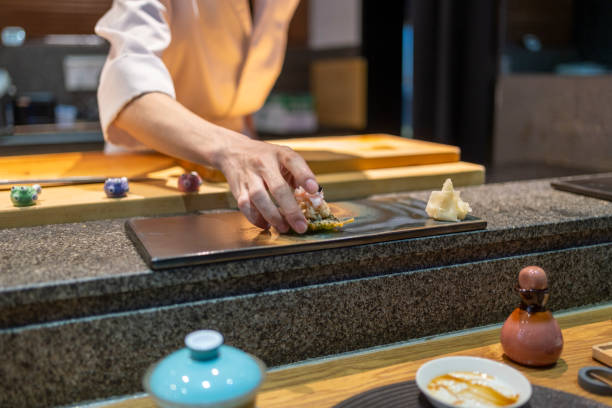 istock Chef is making Japanese Omakase in the restaurant 1820495135
