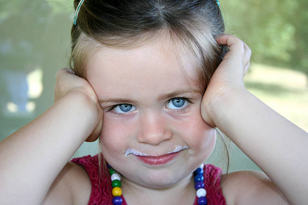 moustache of milk stock photo