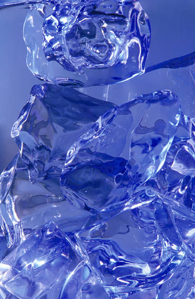 Blue Ice Cubes stock photo