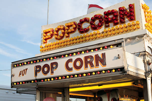 Circus popcorn stand stock photo