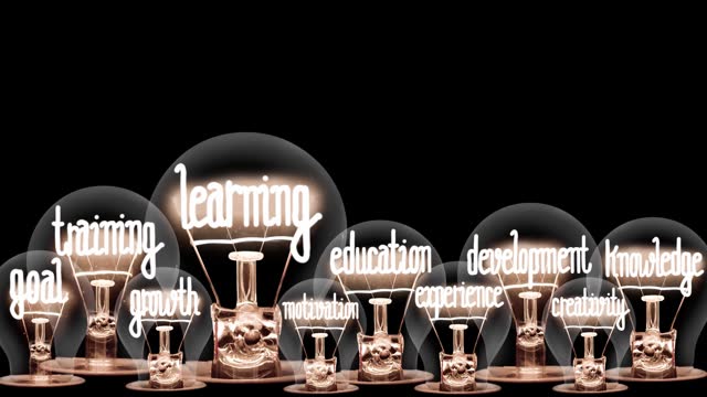 Light Bulbs with Learning Concept.