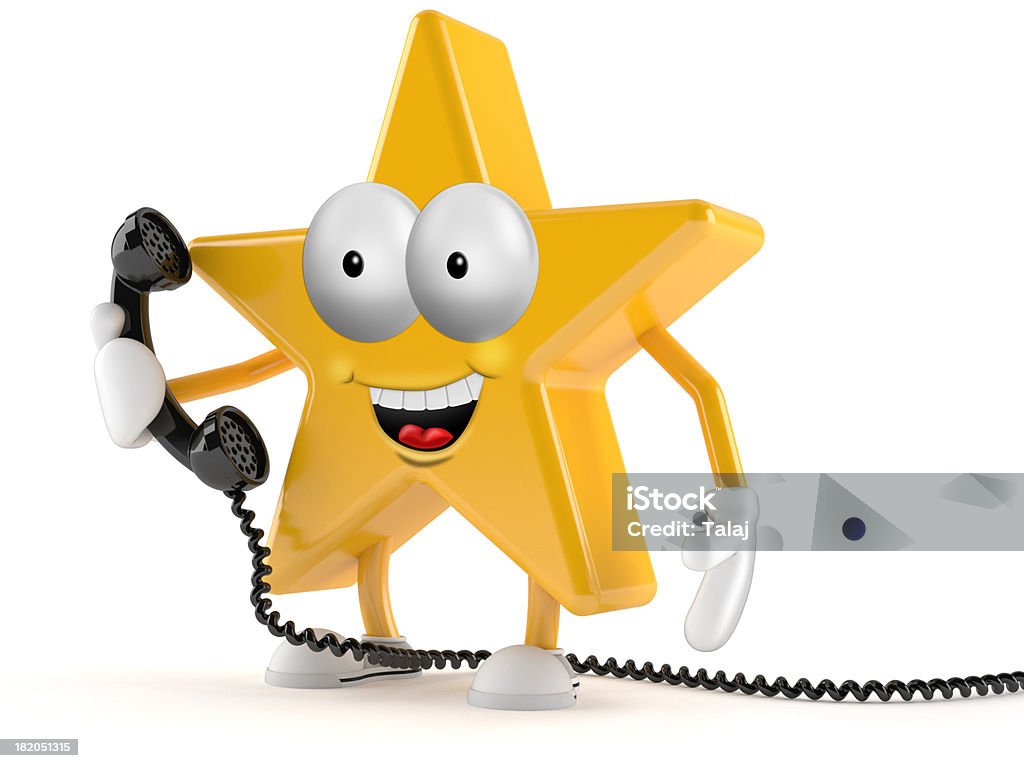 Star Star toon isolated on white background Cartoon Stock Photo