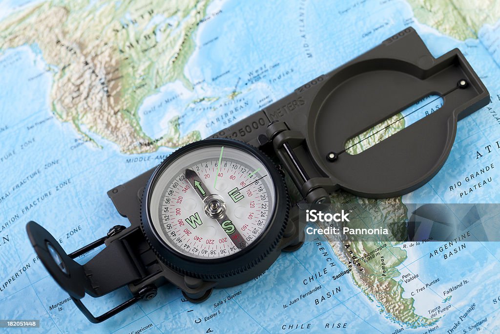 Map View Compass Compass On A Map Stock Photo - Download Image Now - Color Image, Copy ...