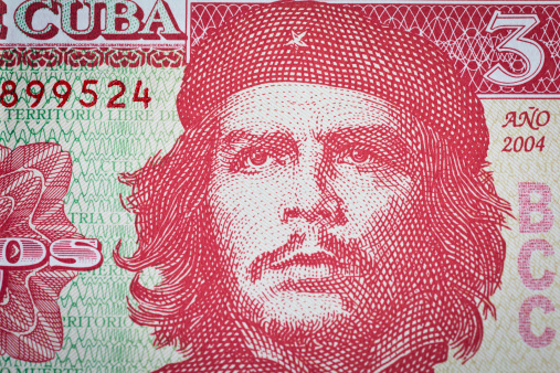 Detail of Che Guevara on a 3 Pesos banknote from Cuba