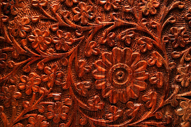 wood  floral motifs - engraved