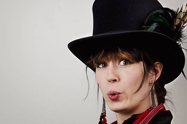 istock Whistling Brunette with Top Hat 182051918