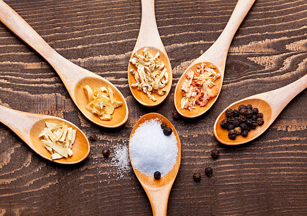 istock Foodstuff in wooden spoons 182051920