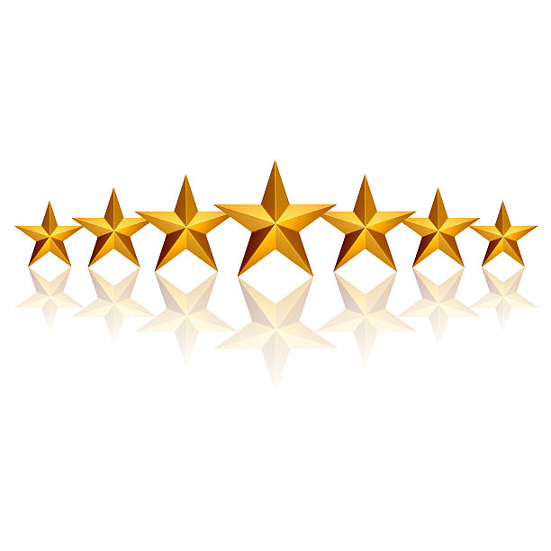 sete estrelas - first class star shape rank gold imagens e fotografias de stock