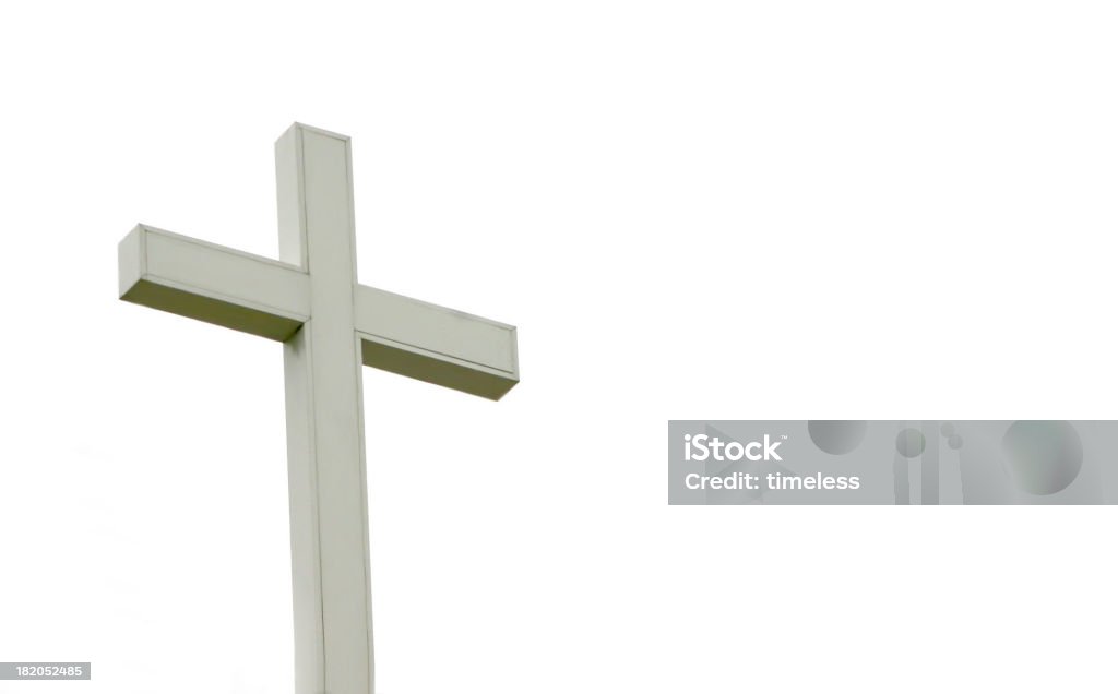 Cruz de madera blanca - Foto de stock de Blanco - Color libre de derechos