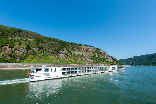 Cruise ship from the Viking Line on the river Rhine near Koblenz in Germany.