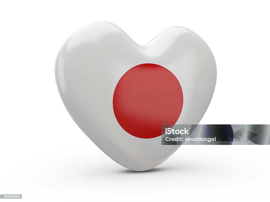 Bandiera del Giappone a forma di cuore - Foto stock royalty-free di Amore