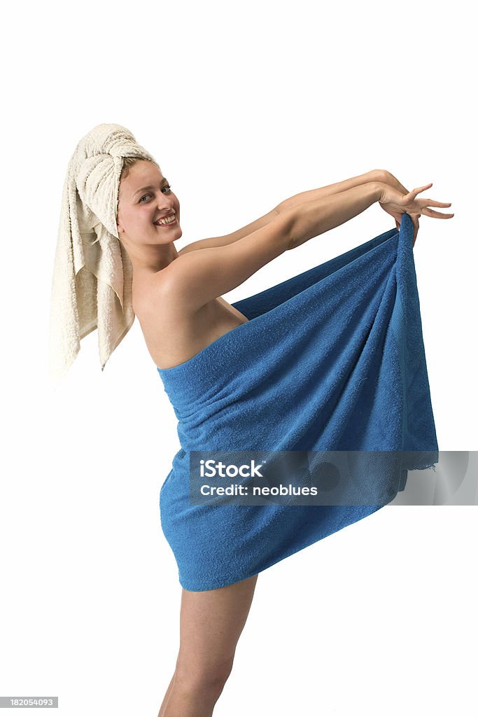 Chica con una toalla - Foto de stock de Adulto libre de derechos