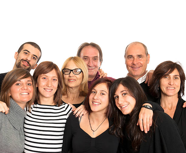 istock Happy family isolated on white background 182054460