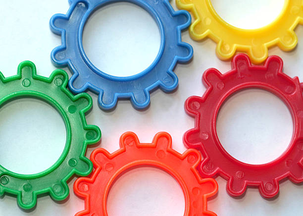 colorful gears stock photo