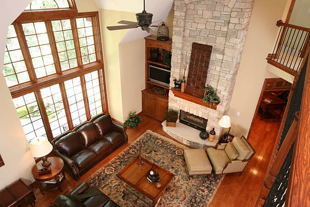 istock Living room in upscale residential home. 182054739