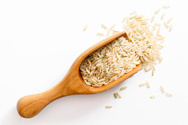 Brown Long Grain Rice stock photo